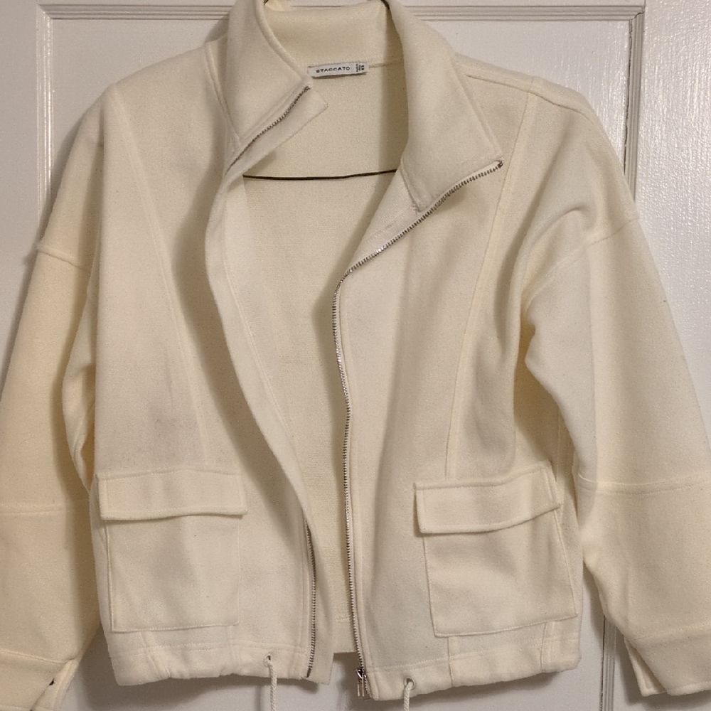 Staccato Women's Off-White Utility Jacket Bomber Xs